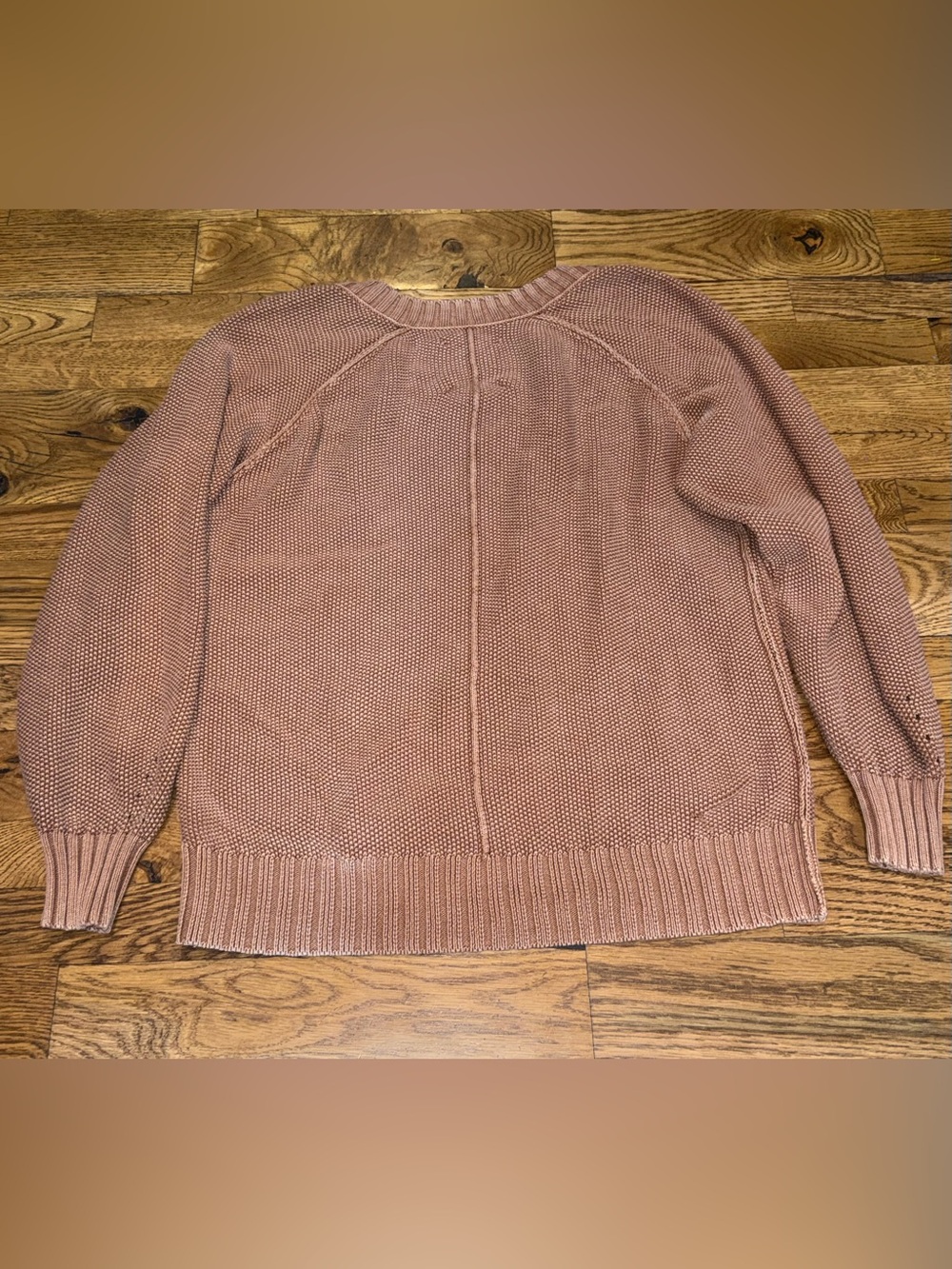 Aerie. Vintage Cotton V Neck Sweater. Horizon Brown. Size XS. - Picture 6 of 12